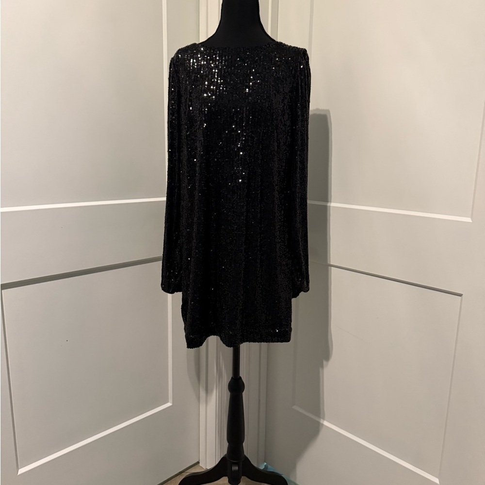 NWT Lilly Pulitzer Black Sequin Long Sleeve Romper - Nicoline - Picture 6 of 7
